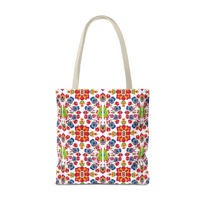 Tote Bag, (AOP), Libra, Zodiac v5, Flower Pattern