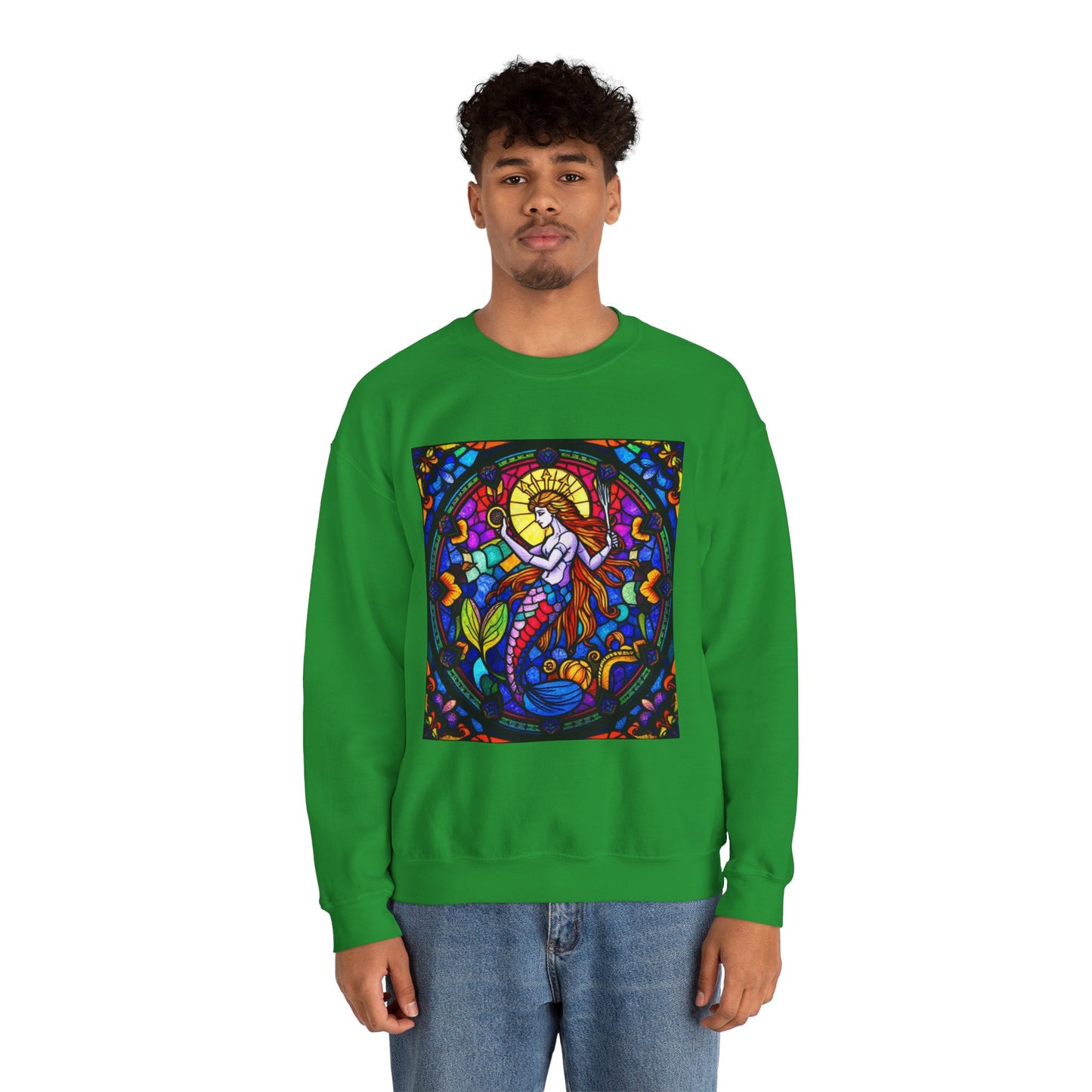 Unisex Heavy Blend™ Crewneck Sweatshirt, Glass 1, Aquarius Zodiac Design