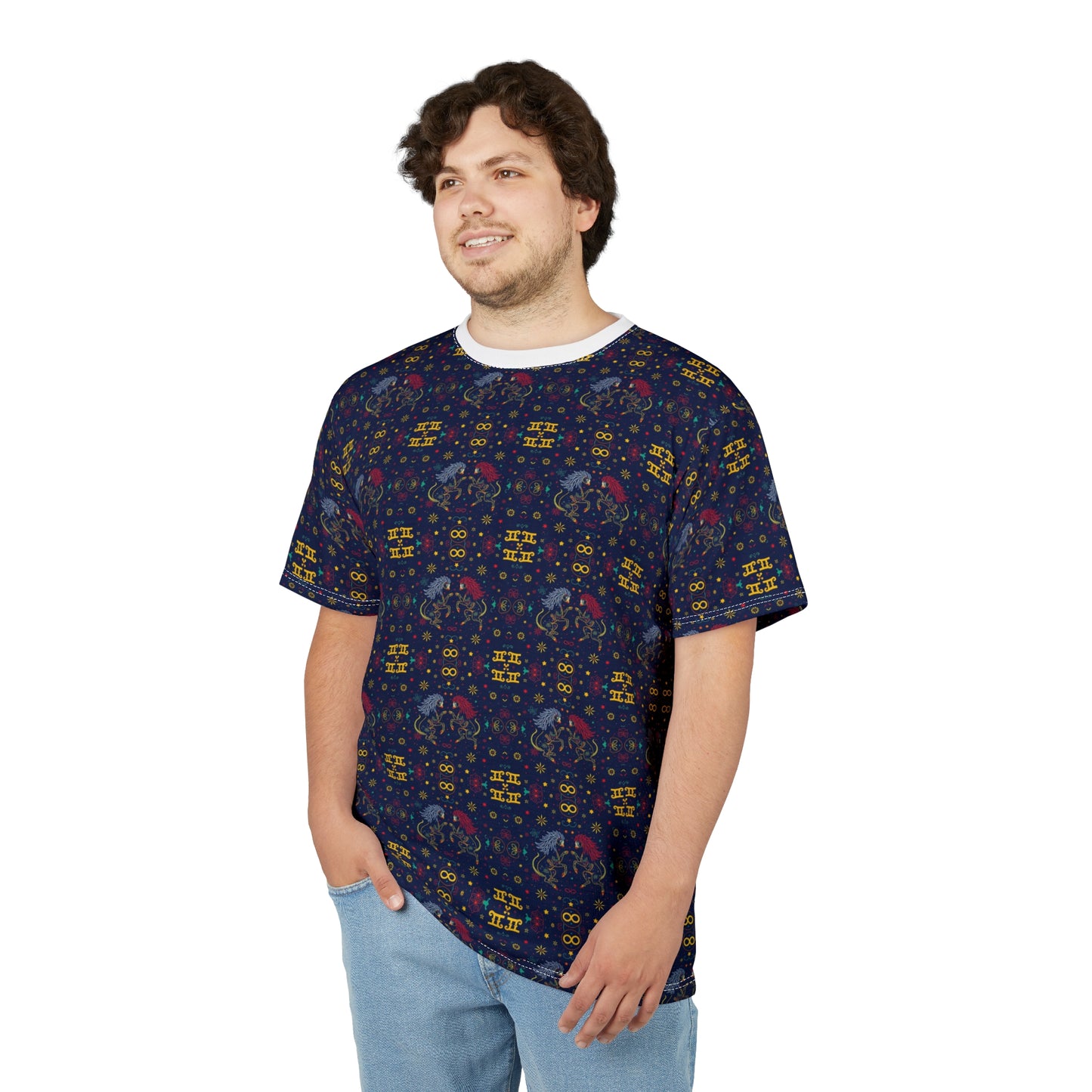 Unisex Cut & Sew T-Shirt, AOP, Gemini, Zodiac v1, Pattern
