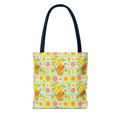 Tote Bag, (AOP), Leo, Zodiac v2, Flower Pattern