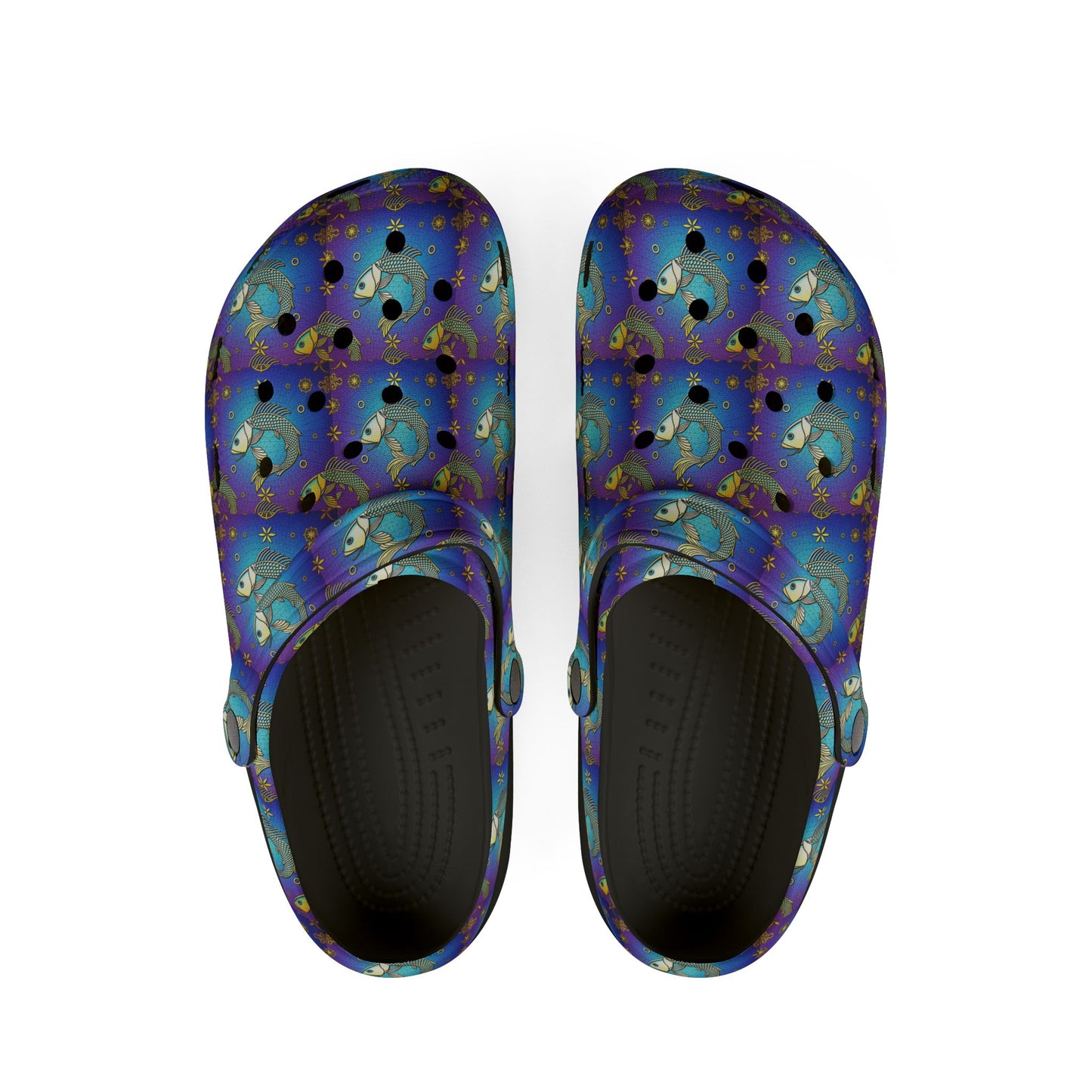 EVA Foam Rubber Shoes, (AOP), Pisces, Zodiac v2, Pattern