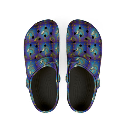 EVA Foam Rubber Shoes, (AOP), Pisces, Zodiac v2, Pattern