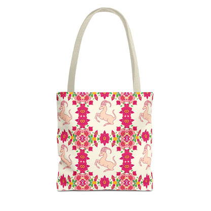 Tote Bag (AOP), Capricorn, Zodiac, Flower Pattern