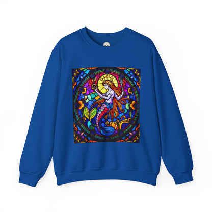 Unisex Heavy Blend™ Crewneck Sweatshirt, Glass 1, Aquarius Zodiac Design