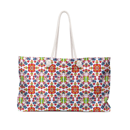 Weekender Bag, Libra, Zodiac v1, Flower Pattern