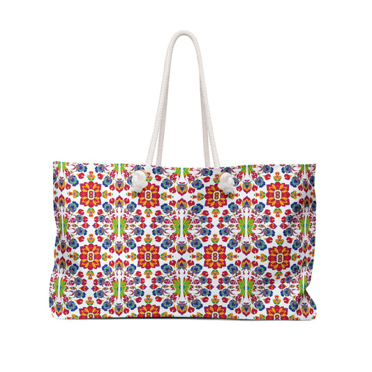 Weekender Bag, Libra, Zodiac v1, Flower Pattern