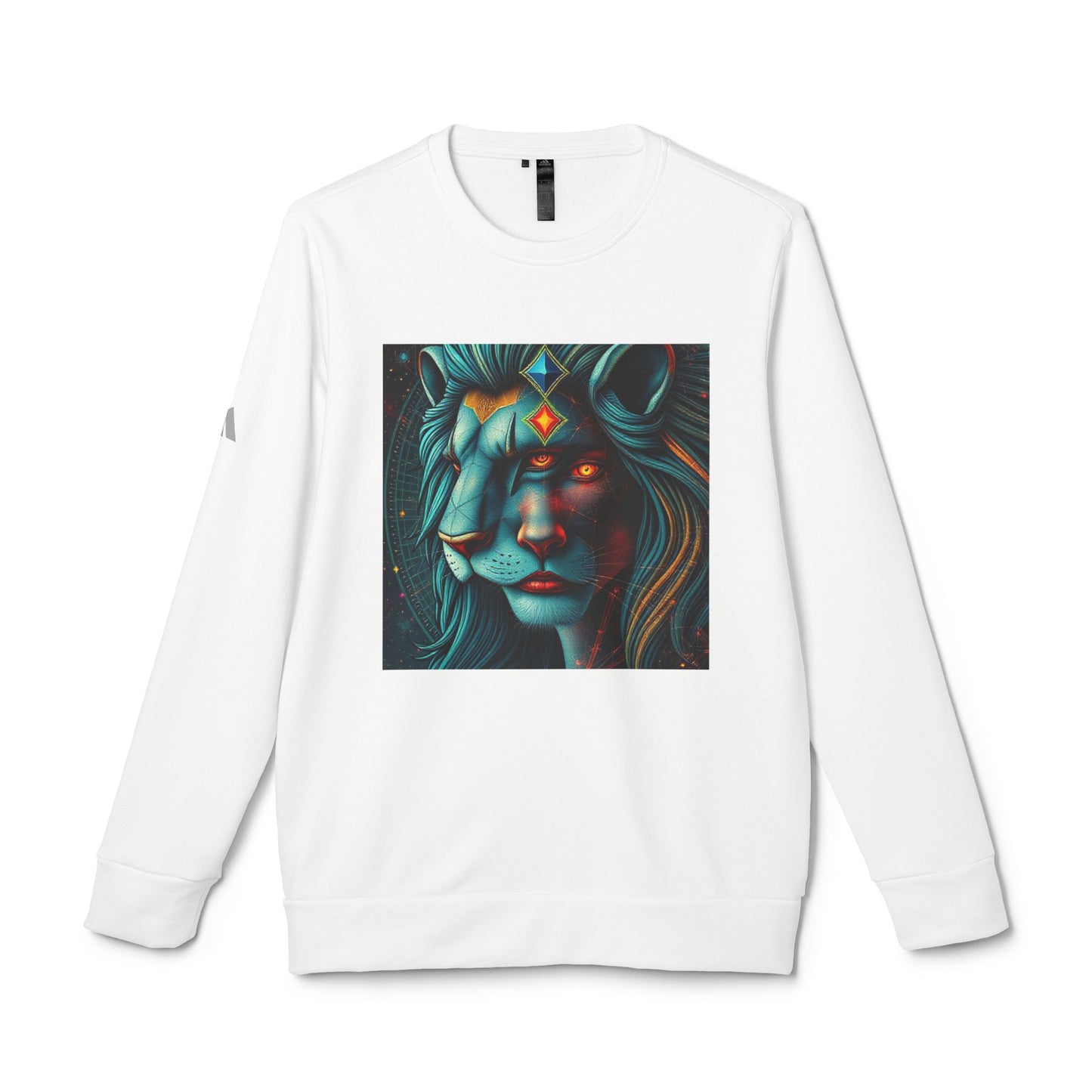 Adidas, Unisex Fleece Crewneck Sweatshirt, Leo, Pop Art, Zodiac
