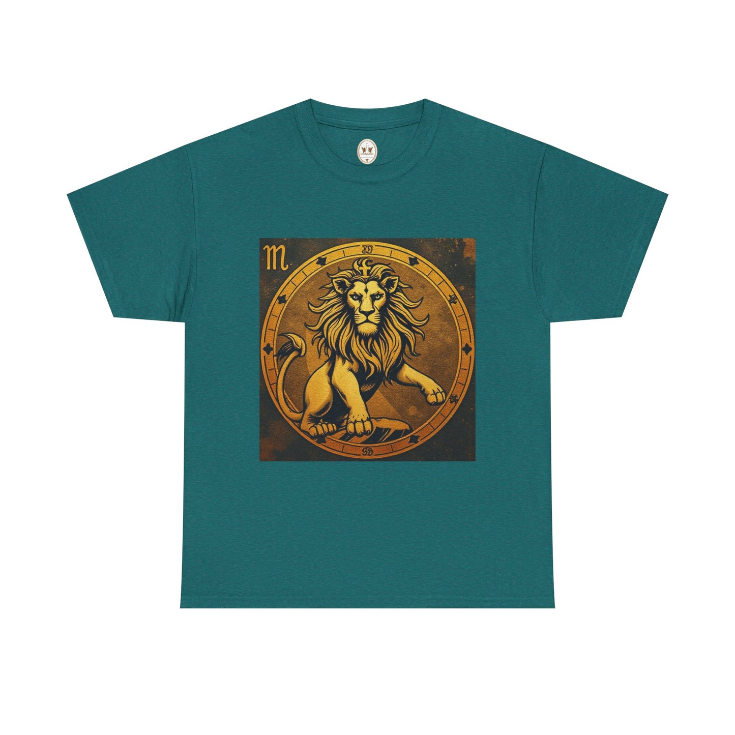 Unisex Heavy Cotton T-Shirt, Gold Lion v1, Leo Zodiac Design