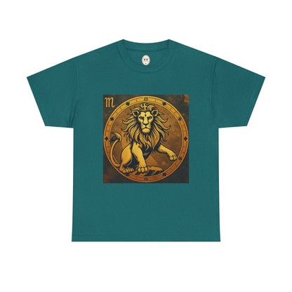 Unisex Heavy Cotton T-Shirt, Gold Lion v1, Leo Zodiac Design
