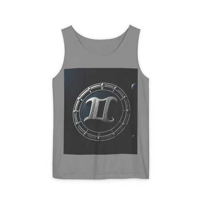 Unisex Garment-Dyed, Tank Top, Gemini Design, Space Symbol v1, 100% US cotton