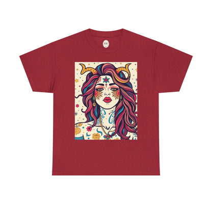 Unisex Heavy Cotton T-Shirt, Virgo, Zodiac v3, Sexy Art