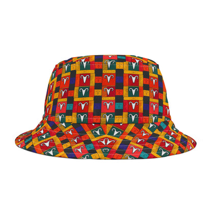 Bucket Hat, (AOP), Aries, Zodiac v1, Shape Pattern