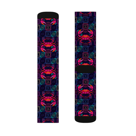 Sublimation Socks, Cancer, Zodiac v1, Shapes Pattern