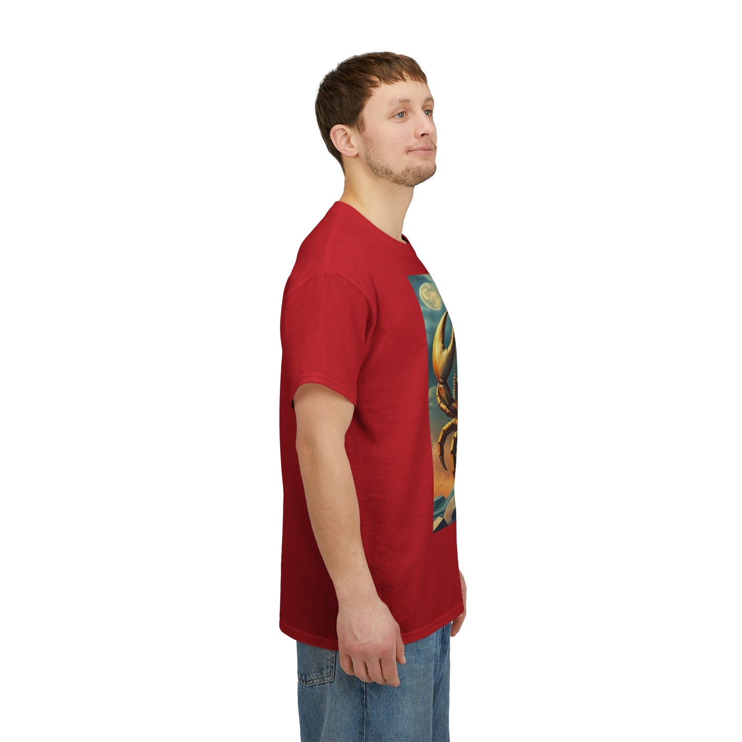 Unisex Heavy Cotton T-Shirt, Crustacean King, Cancer Zodiac Design