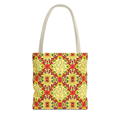Tote Bag, (AOP), Virgo, Zodiac, Flower Pattern