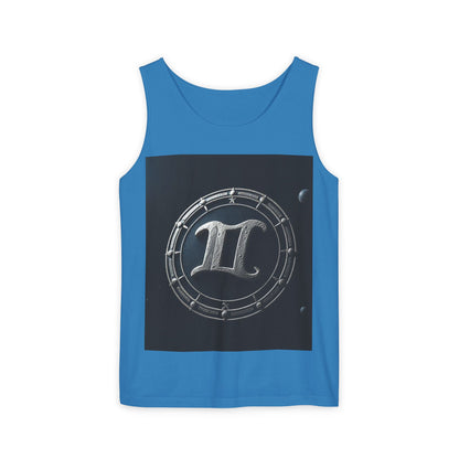 Unisex Garment-Dyed, Tank Top, Gemini Design, Space Symbol v1, 100% US cotton
