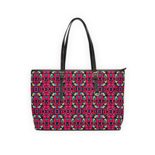 Leather Shoulder Bag, Pisces, Zodiac, Shapes Pattern