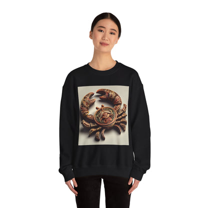 Unisex Heavy Blend™ Crewneck Sweatshirt, Crab Artifact, Cancer Zodiac Design