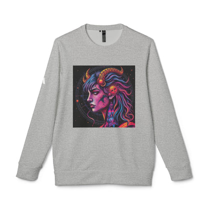Adidas, Unisex Fleece Crewneck Sweatshirt, Virgo, Pop Art, Zodiac