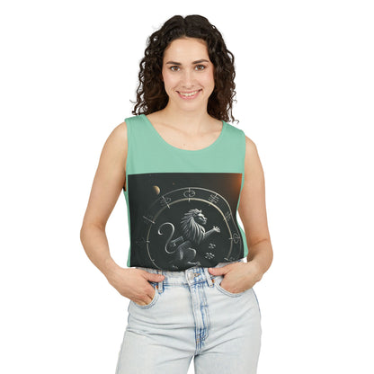 Unisex Garment-Dyed, Tank Top, Leo Design, Space Animal, 100% US cotton