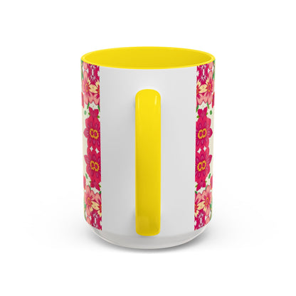 Accent Coffee Mug, Capricorn, Zodiac v2, Flower Pattern, (11, 15oz)