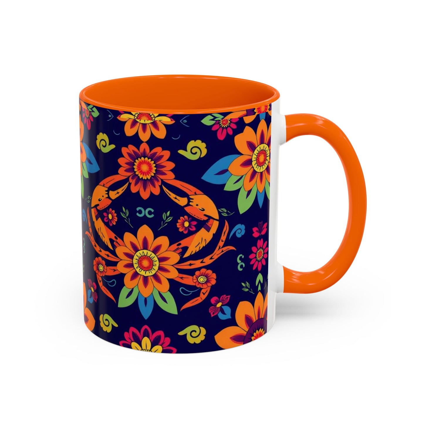 Accent Coffee Mug, Cancer, Zodiac, Flower Pattern, (11, 15oz)