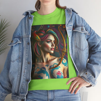 Unisex Heavy Cotton T-Shirt, Sagittarius, Zodiac v1, Sexy Art
