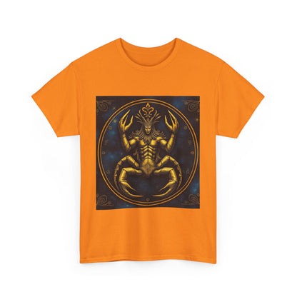 Unisex Heavy Cotton T-Shirt, Scorpion King 1v, Cancer Zodiac Design