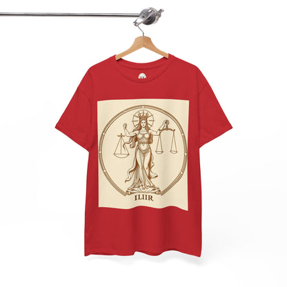 Unisex Heavy Cotton T-Shirt, Libra Goddess v1, Zodiac Design