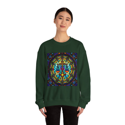 Unisex Heavy Blend™ Crewneck Sweatshirt, Glass, Libra Zodiac Design