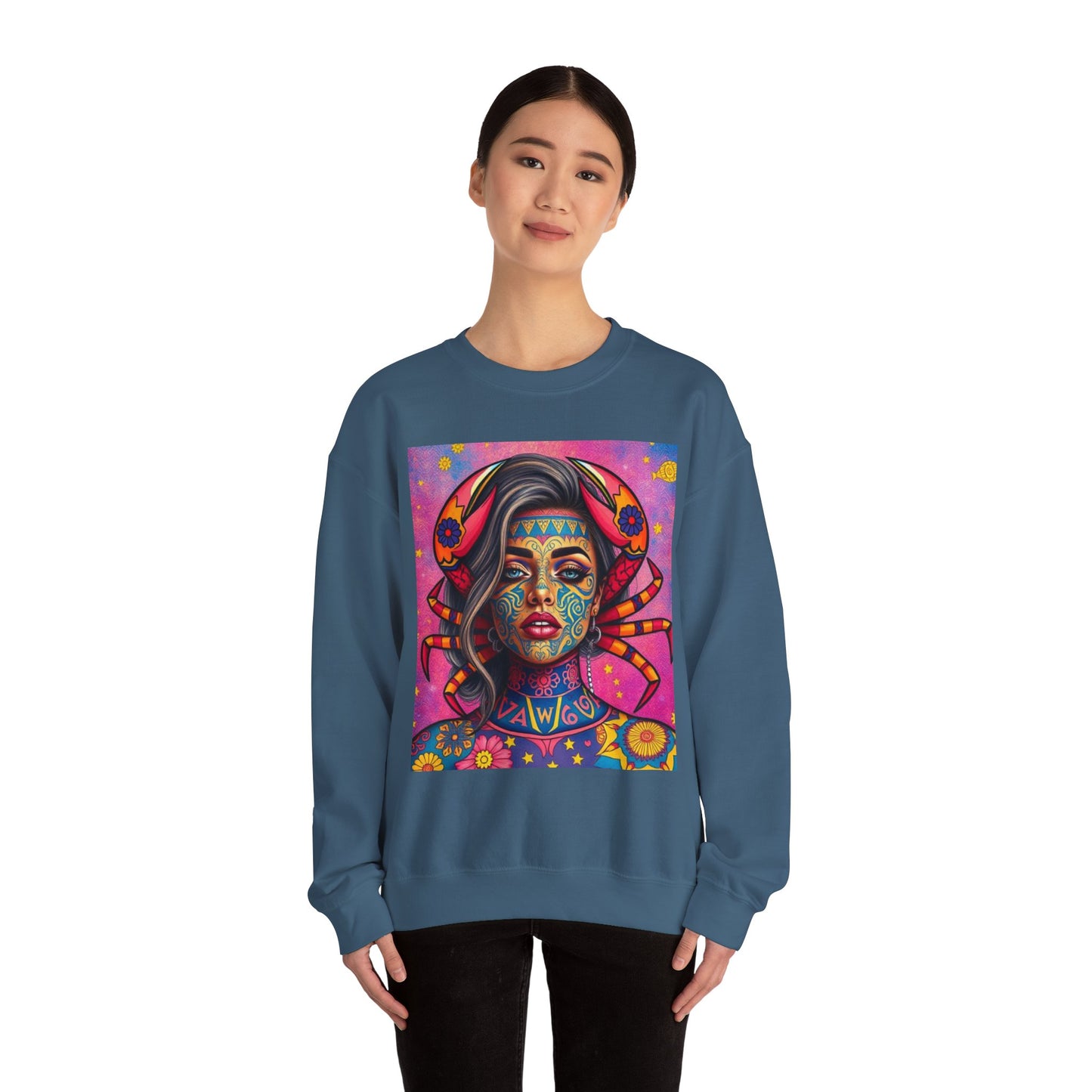 Unisex Heavy Blend™ Crewneck Sweatshirt, Cancer, Zodiac, Sexy Pattern