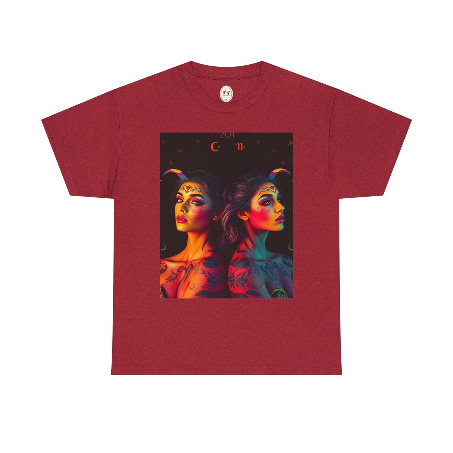 Unisex Heavy Cotton T-Shirt, Gemini, Zodiac, Sexy Art