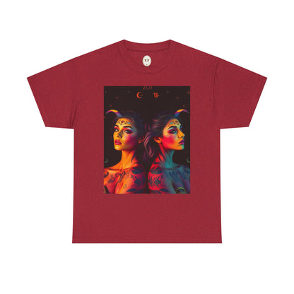 Unisex Heavy Cotton T-Shirt, Gemini, Zodiac, Sexy Art