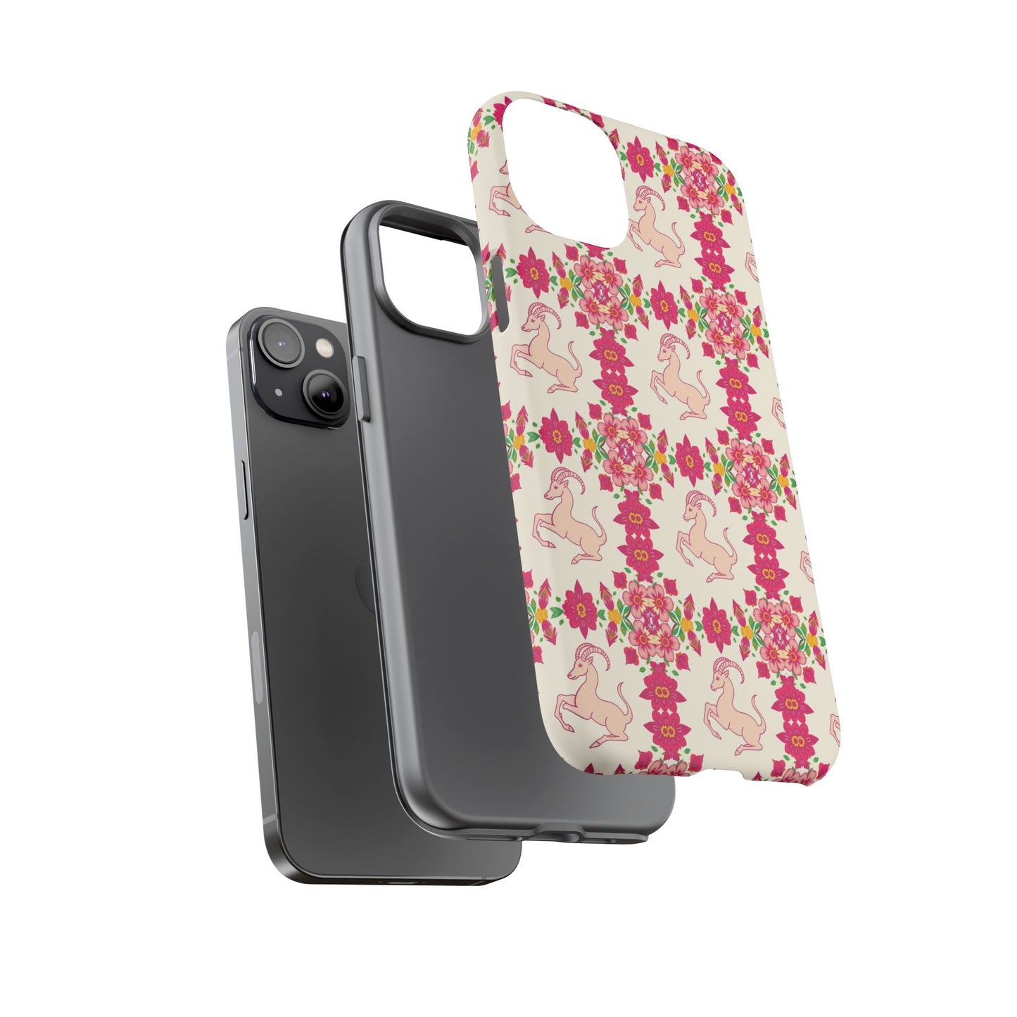 Tough Cases, Capricorn, Zodiac v3, Flower Pattern