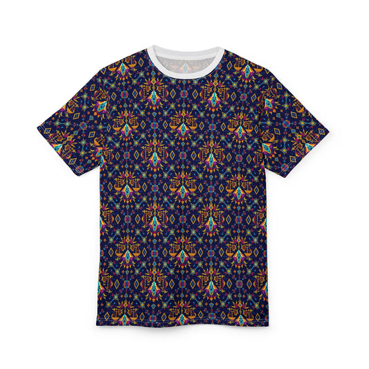 Unisex Cut & Sew T-Shirt, (AOP), Libra, Zodiac v3, Jewels Pattern