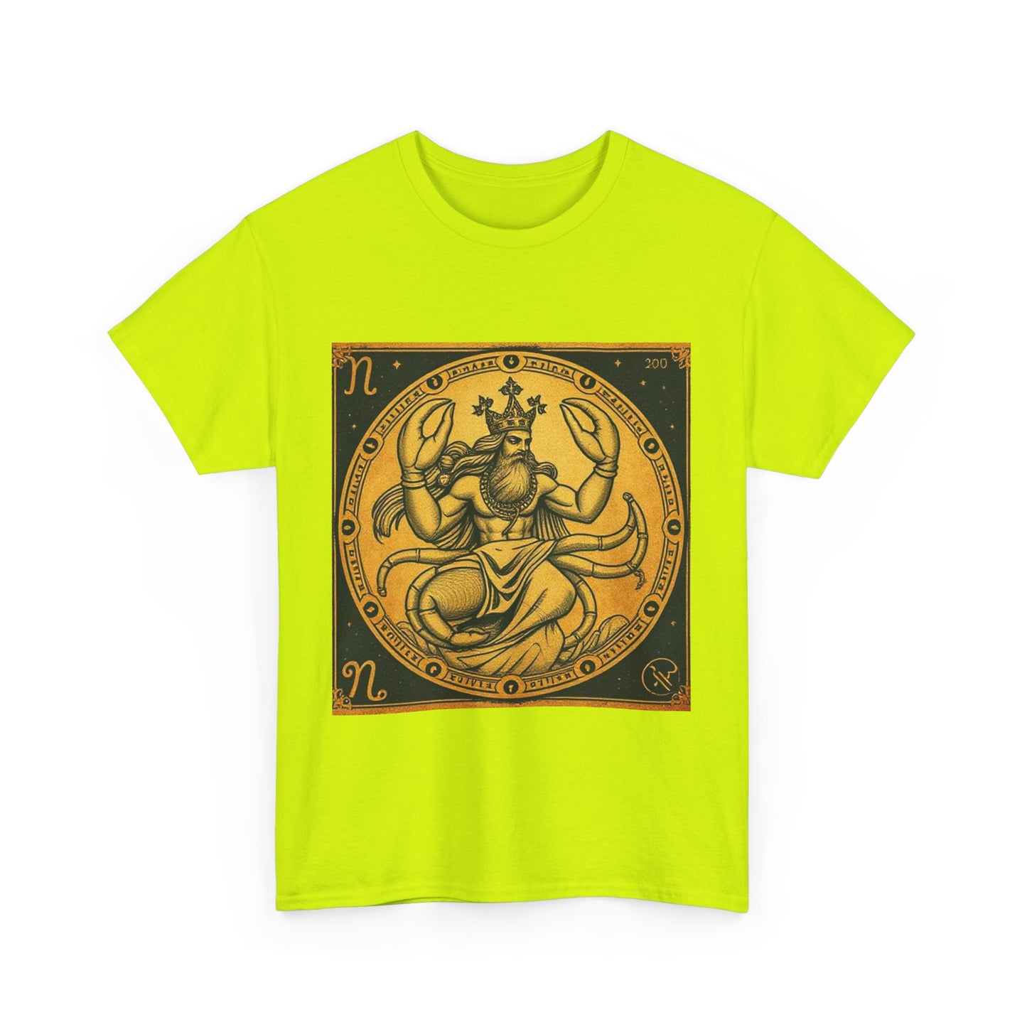 Unisex Heavy Cotton T-Shirt, Crab King, Cancer Zodiac Design