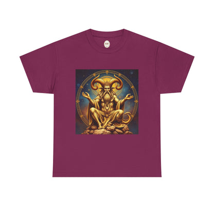 Unisex Heavy Cotton T-Shirt, On The Throne, Taurus Zodiac Design