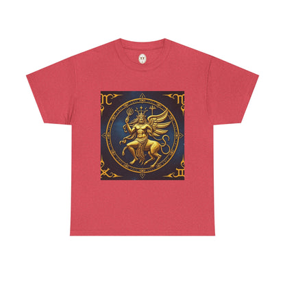 Unisex Heavy Cotton T-Shirt, Gold Angel, Symbol, Virgo Zodiac Design