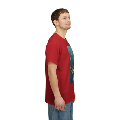 Unisex Heavy Cotton T-Shirt, Aquarius God 3v, Zodiac Design