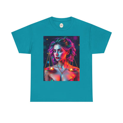 Unisex Heavy Cotton T-Shirt, Libra, Zodiac v3, Sexy Art