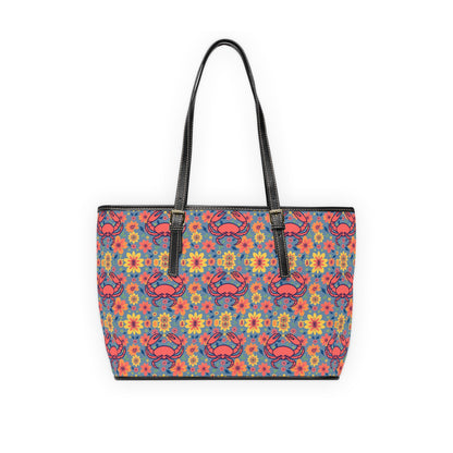 Leather Shoulder Bag, Cancer, Zodiac, Flower Pattern
