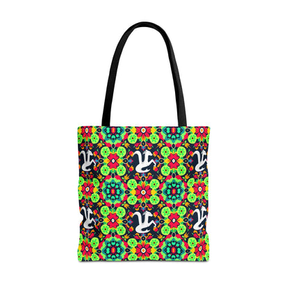 Tote Bag, (AOP), Aquarius, Zodiac v4, Flower Pattern