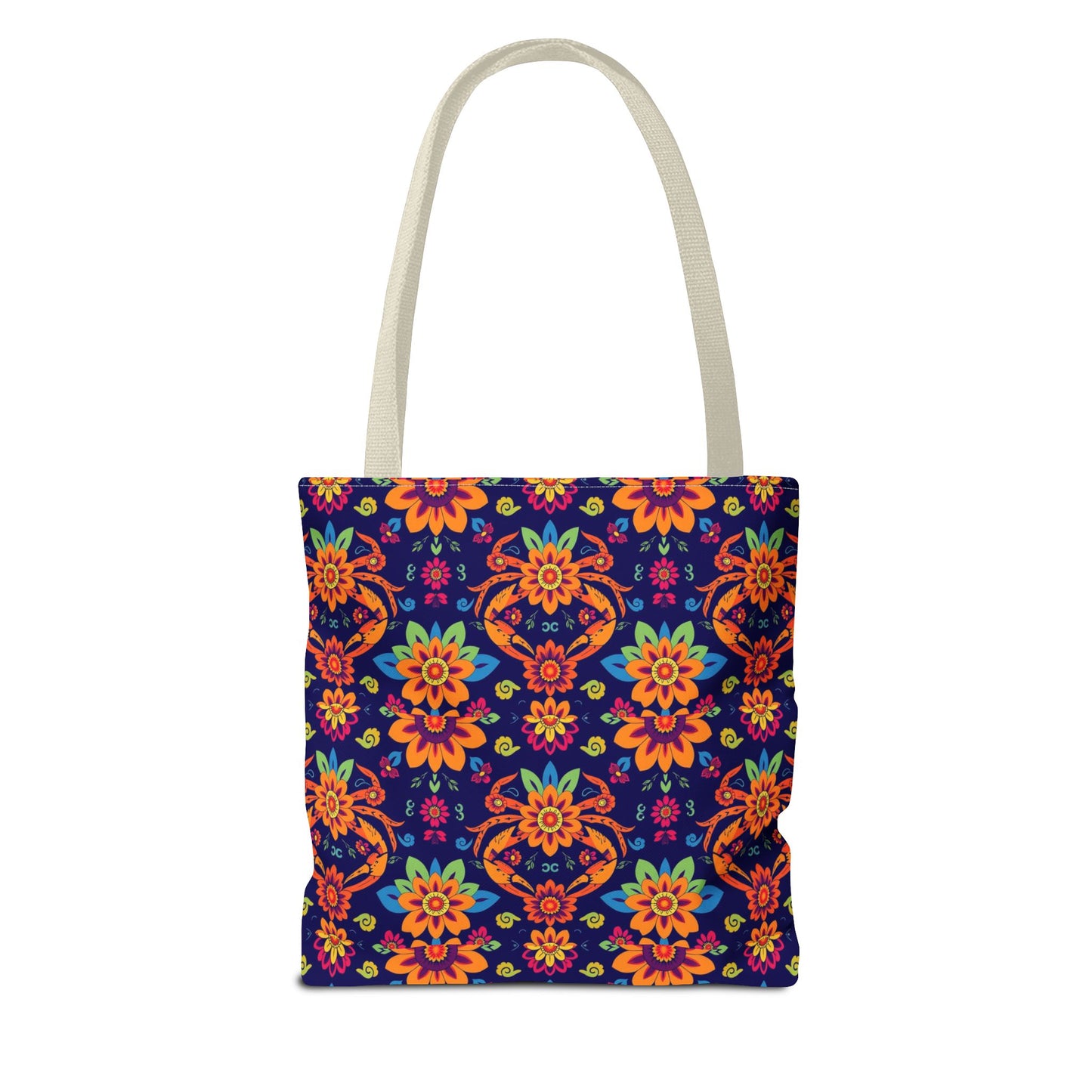 Tote Bag, (AOP), Cancer, Zodiac v6, Flower Pattern