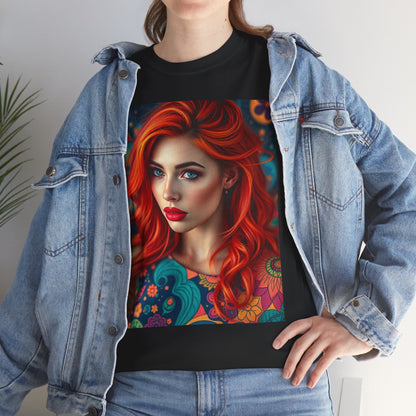 Unisex Heavy Cotton T-Shirt, Aquarius, Zodiac v1, Sexy Art