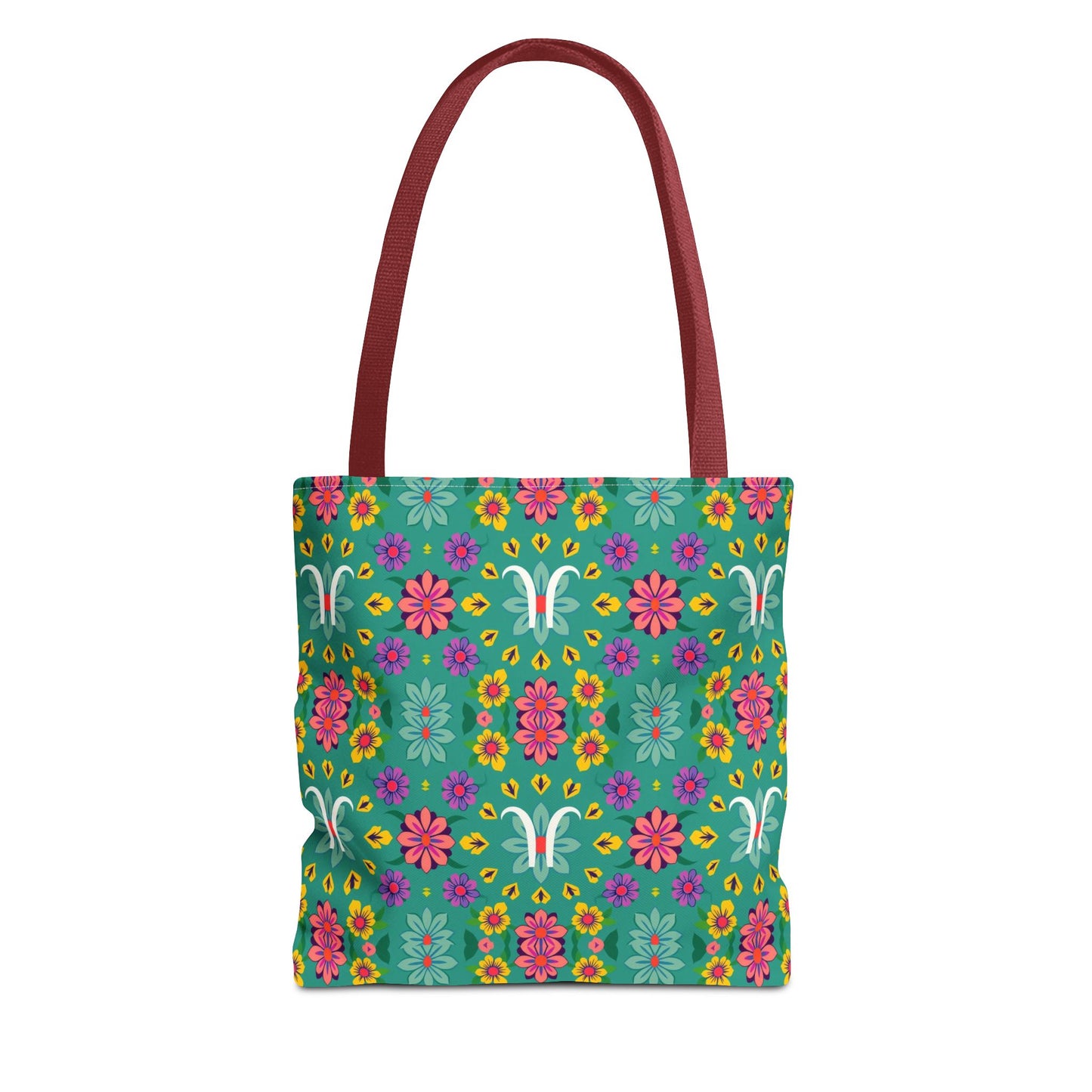Tote Bag, (AOP), Aquarius, Zodiac v2, Flower Pattern