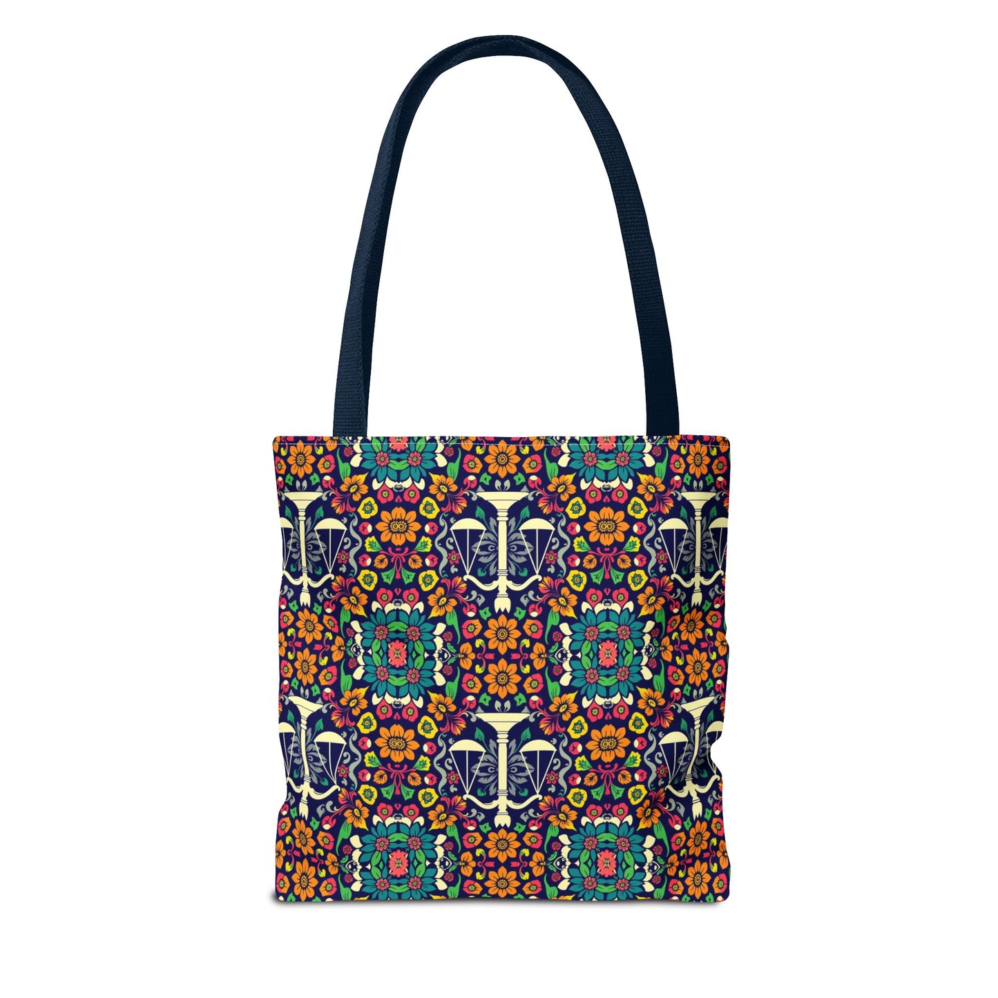 Tote Bag, (AOP), Libra, Zodiac v1, Flower Pattern