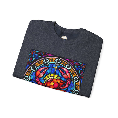 Unisex Heavy Blend™ Crewneck Sweatshirt, Glass 1, Cancer Zodiac Design