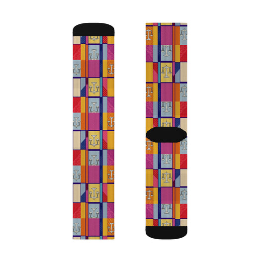 Sublimation Socks, Libra, Zodiac, Shapes Pattern