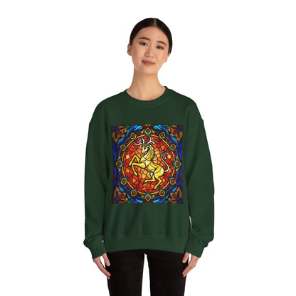 Unisex Heavy Blend™ Crewneck Sweatshirt, Glass 1, Capricorn Zodiac Design