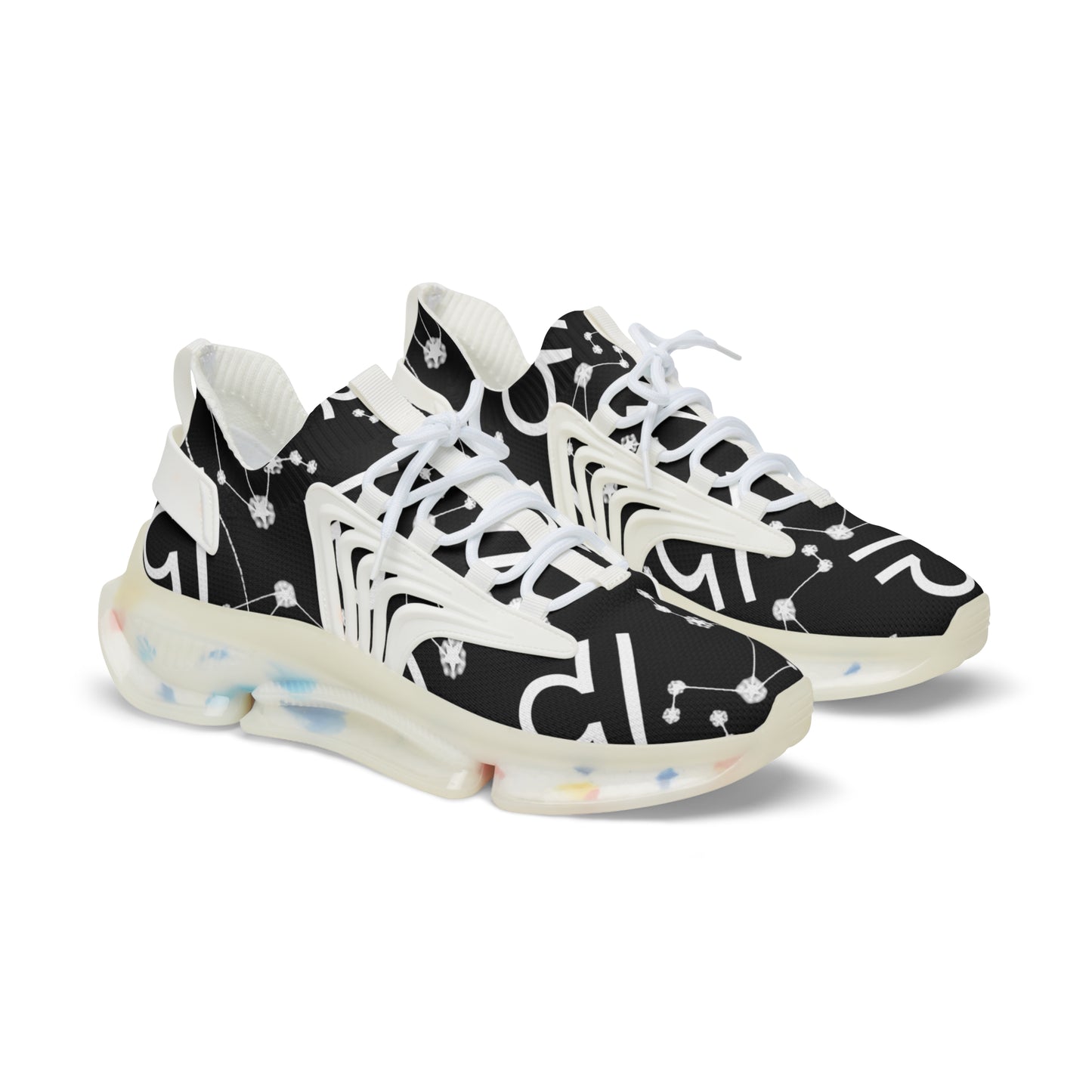 Men's Mesh Sneakers, Libra Zodiac Sign, AOP, Black